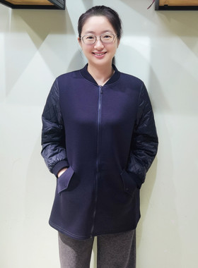 YUN韫空气棉中长款棒球领女棉衣