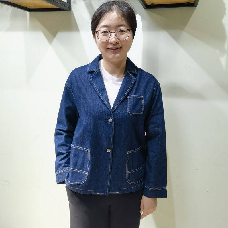 YUN韫2023春季新品女装牛仔休闲西服女小西装 韩版单排扣外套2516