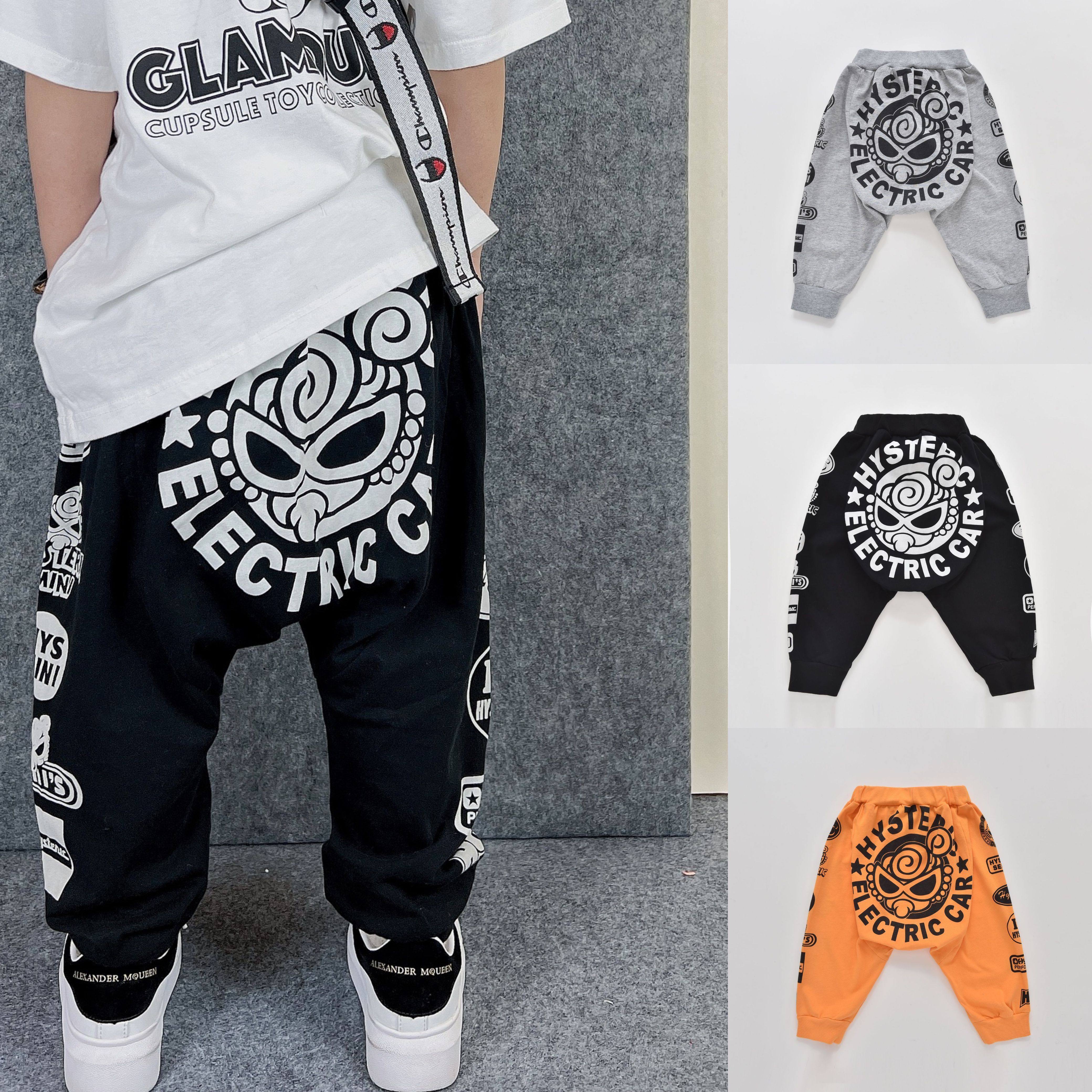 夏季黑超奶嘴童装儿童薄款长裤宽松大P裤男童宝宝休闲九分哈伦裤