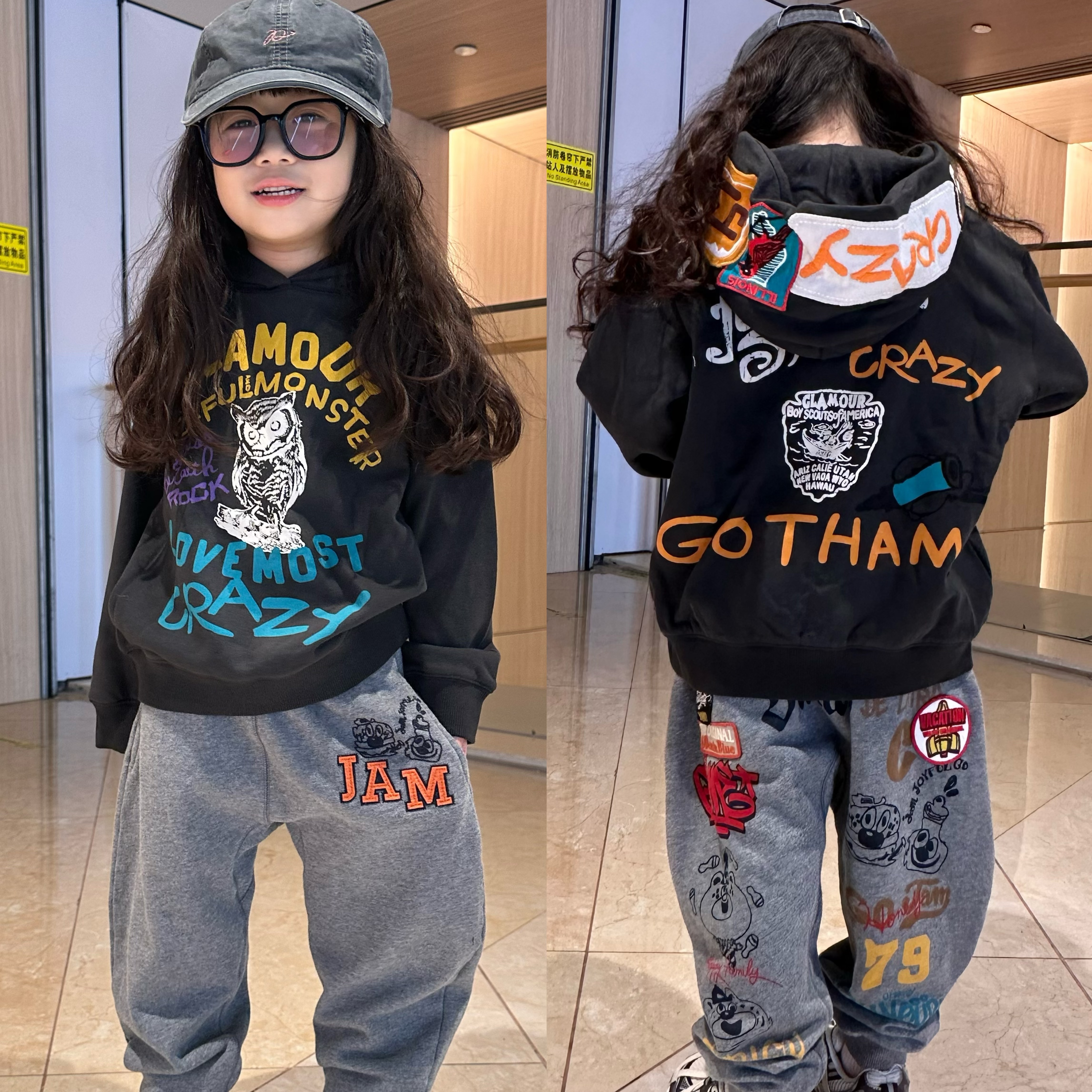 闲闲家日系重工刺绣毛圈卫衣