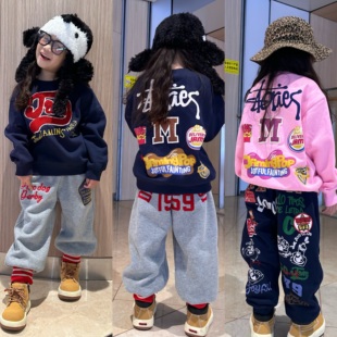 闲闲家秋冬jam童装日系儿童重工刺绣圆领加绒卫衣男女童卡通上衣