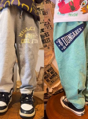 春秋款dd童装日系男女宝宝休闲运动长裤子儿童贴布幼儿园百搭卫裤