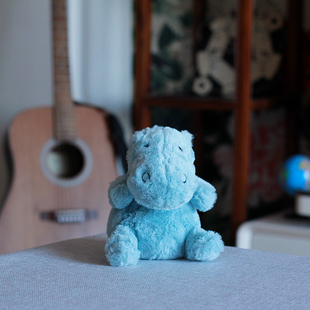 美单曼哈D憨憨傻傻薄荷色小河马公仔儿童陪伴安抚毛绒玩具小礼物