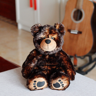 巧克力色胖胖憨憨泰迪熊公仔 胖的头大肚皮有褶子的熊熊毛绒玩具