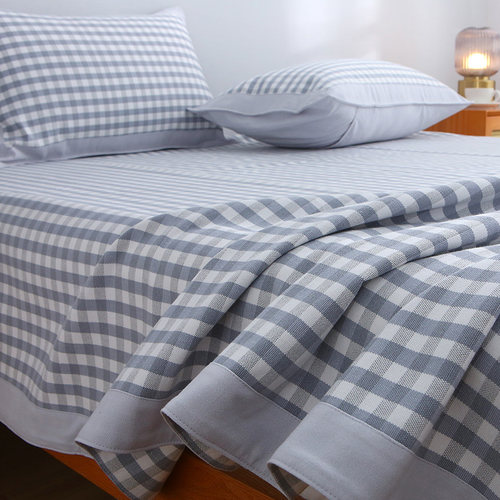 外贸尾单~纯棉加厚老粗布床单凉席加厚夏季棉麻床单枕套夏季凉感