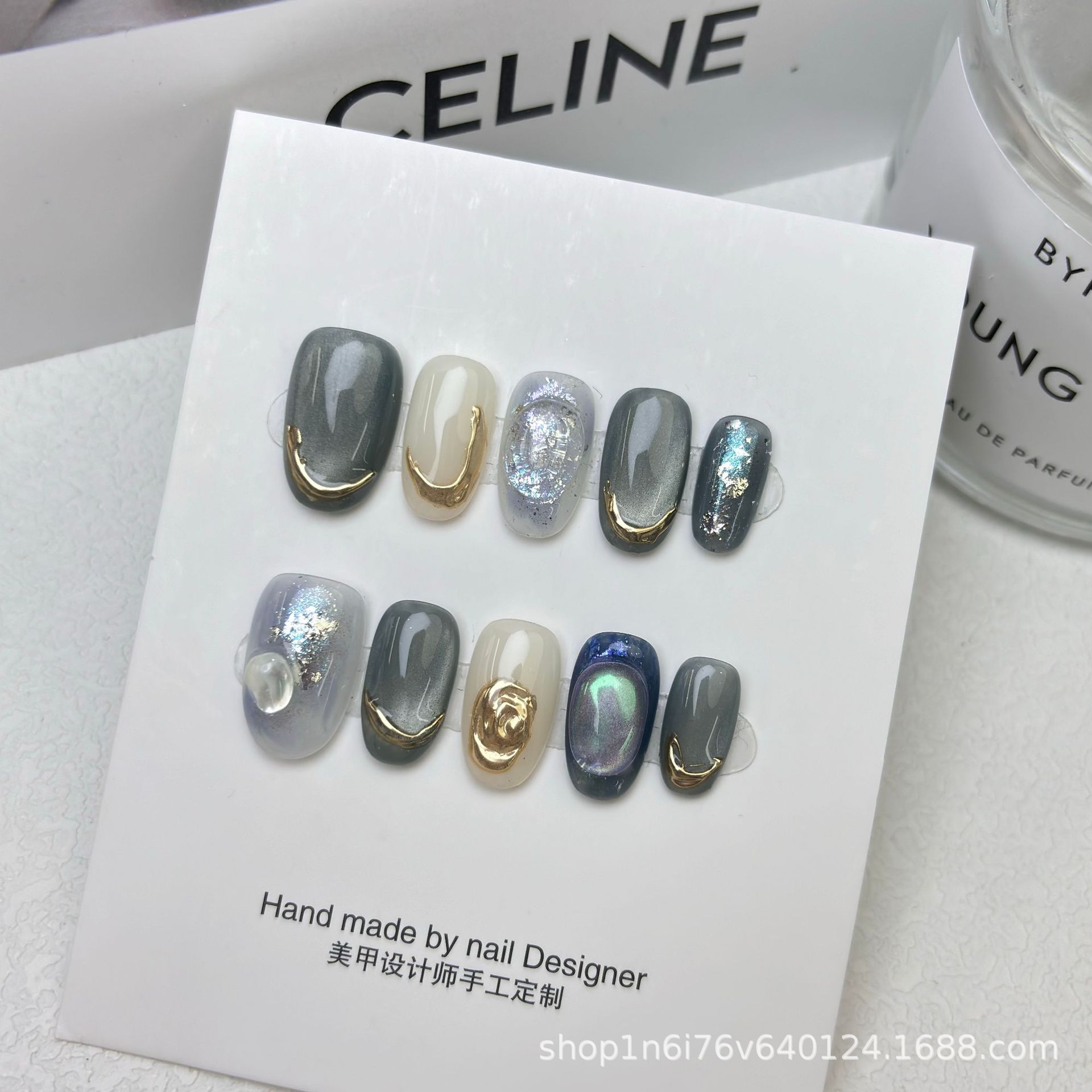【暗里着迷】手工穿戴甲成品甲片批发短款美甲显白可拆卸假指甲贴