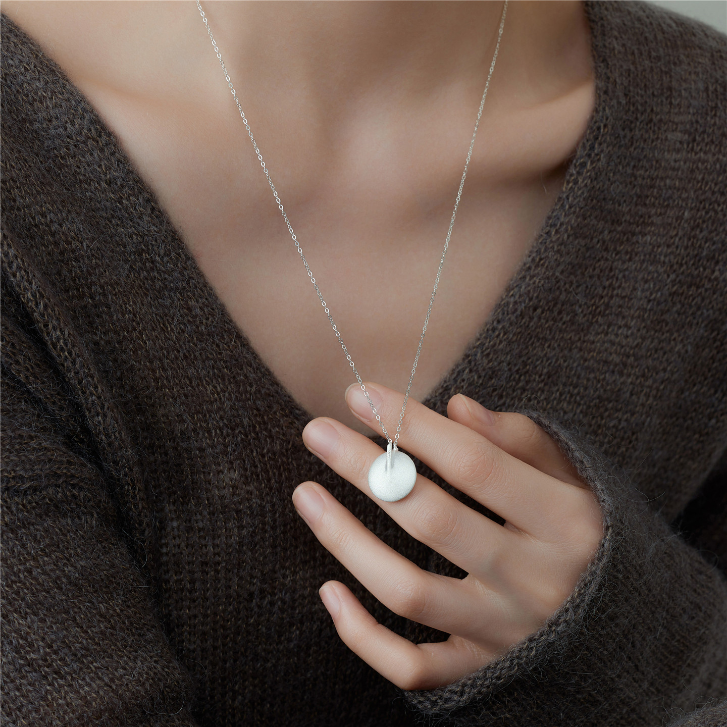 梵灵原创小众设计S925纯银毛衣链