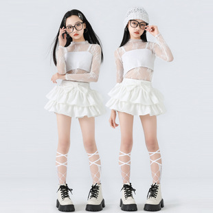 爵士舞女童服装夏天裙子套装女孩jazz舞蹈跳舞穿搭街舞潮服演出服