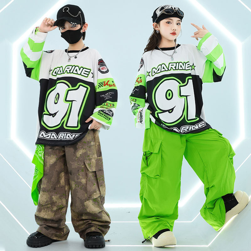 儿童街舞套装秋季元旦男童嘻哈舞蹈练功服女童爵士舞hiphop