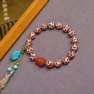 天然玛瑙宝瓶天珠手串单圈粉水晶流苏松石南红配饰文玩佛珠手链