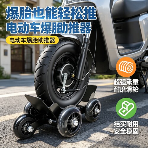 电动车拖车器超强承重安全稳固耐磨滑轮摩托车三轮车爆胎助推神器