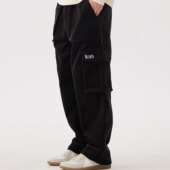 KITH刺绣多口袋工装 保暖日系复古重磅灯芯绒直筒休闲长裤 裤 男冬季