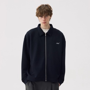 KITH优质太空棉翻领简约松弛感软糯拉链开衫 夹克外套男女 卫衣短款