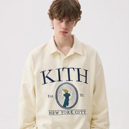 KITH火炬POLO领加绒卫衣