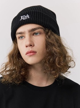 KITH刺绣冷帽男女款冬季新款大码大头围针织帽男士百搭保暖毛线帽