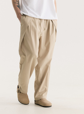 KITH 潮牌男士天丝休闲裤2026春秋新款直筒长裤宽松舒适弹力西裤