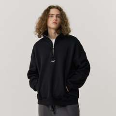 KITH 半拉链美式卫衣男女加绒秋冬款立领夹克套头重磅情侣装外套