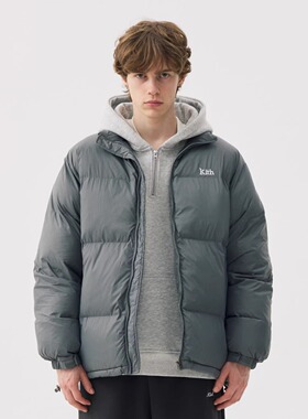 KITH胸前字母刺绣LOGO加厚保暖立领面包棉服男女休闲棉衣外套 冬