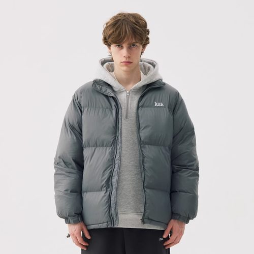 KITH刺绣LOGO加厚立领面包棉服男