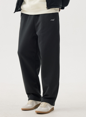 KITH加绒长裤直筒运动裤男秋冬宽松垂感明线卫裤美式阔腿休闲裤子