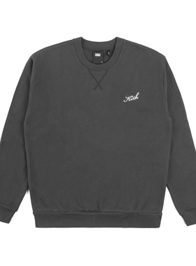 Kith 26ss Nelson基础款春秋落肩刺绣纯棉圆领卫衣加绒打底长袖男