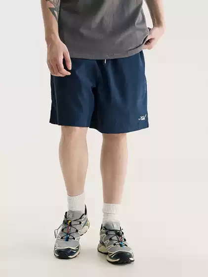 Kith 26Ss Lined Mesh Embroidered Casual Beach Pants Men's Loose Quick-Drying Five-Point Pants Drawstring Sports Shorts