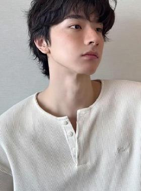 KITH 林一同款威化格长袖2026春季新款华夫格亨利领长袖内搭男T恤