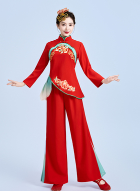 秧歌服女2025新款东北大地飞歌舞蹈服腰鼓喜庆陕北秧歌舞演出服装