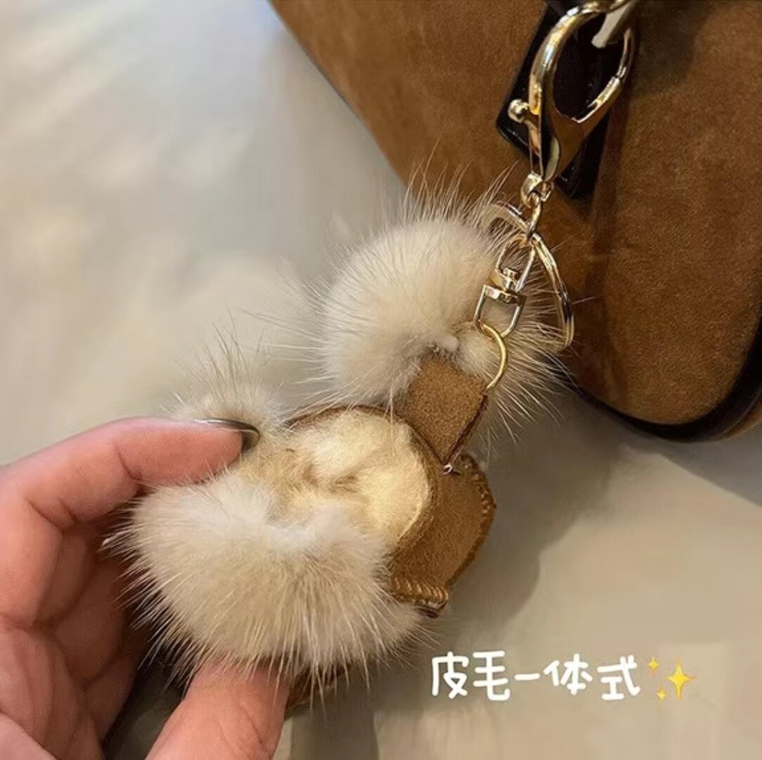 Trending Mini Mittens and Boots Plush Bag Charm Keychain - Product image 3