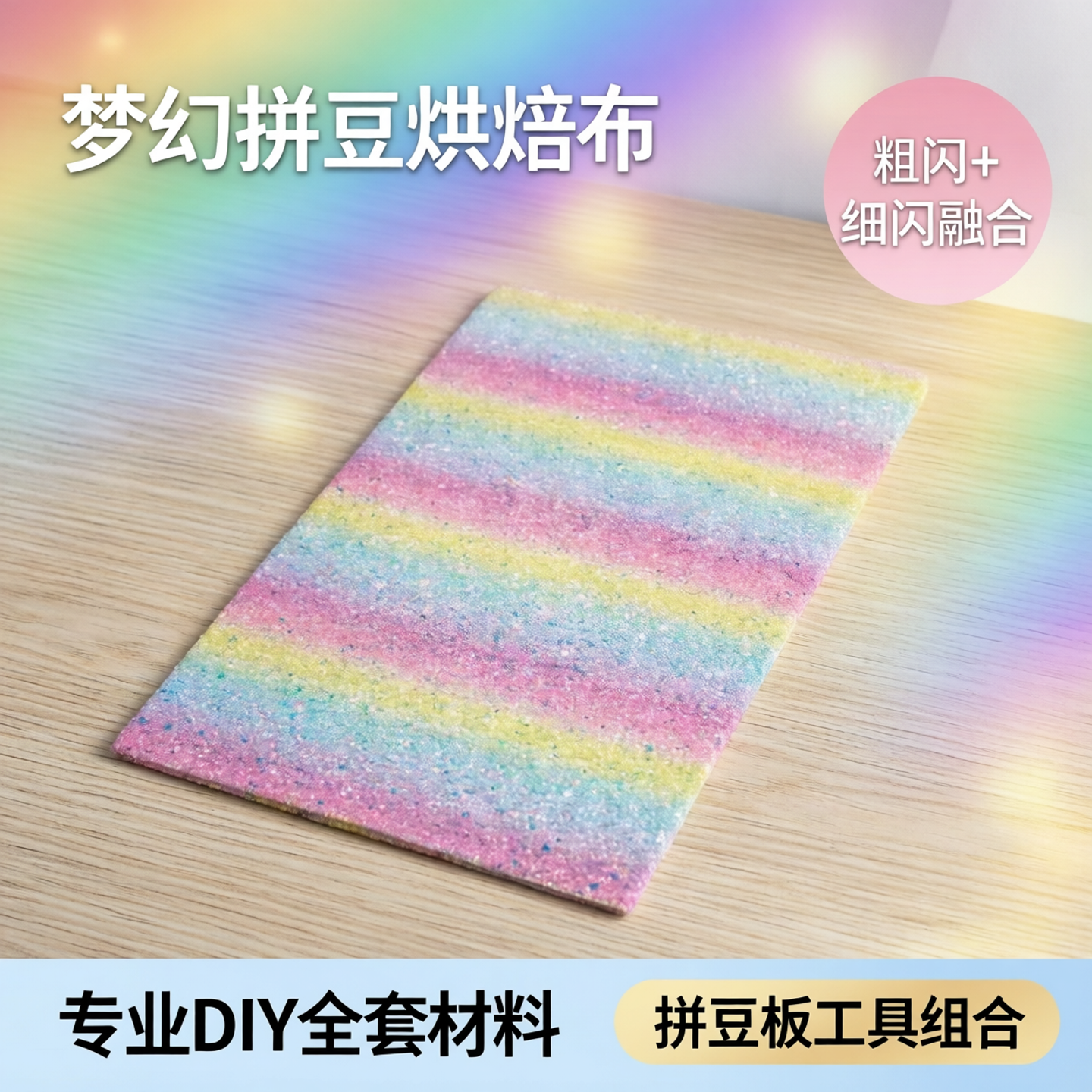 拼豆烘培布格利特布粗闪细闪融合专业diy全套材料拼豆板工具组合