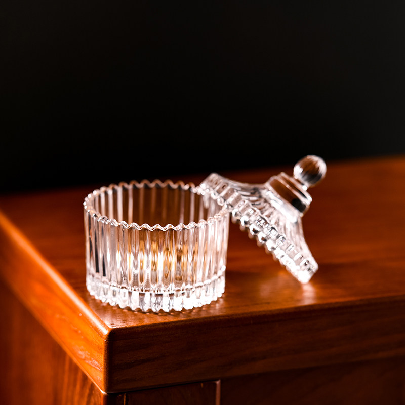 迷你蒙古包糖果盘水晶玻璃储物罐手工蜡装饰首摆件饰收纳盒带盖