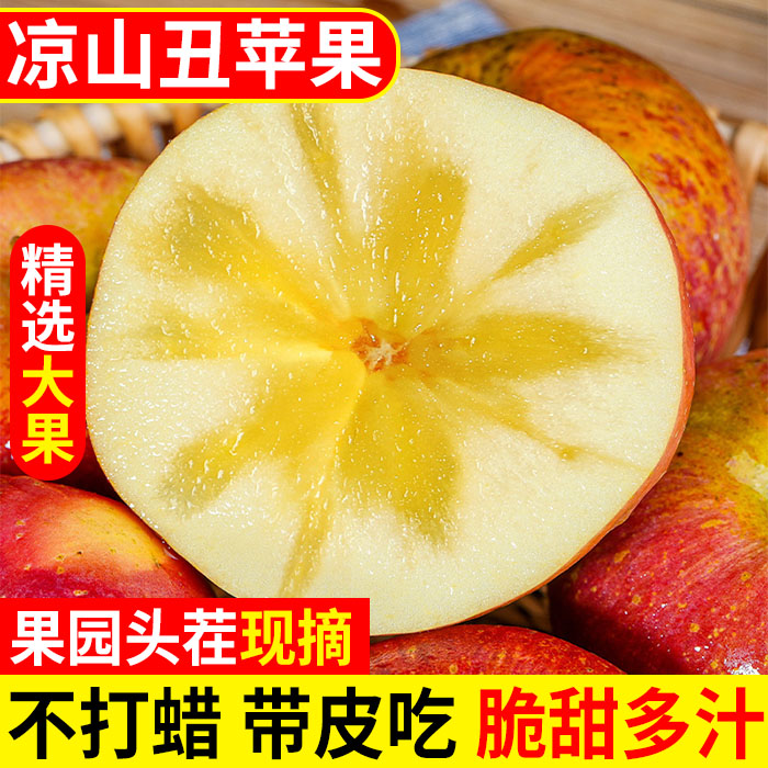 四川盐源苹果大凉山冰糖心丑苹果脆甜红富士当季新鲜大果包邮现摘,水产肉类/新鲜蔬果/熟食,苹果,淘宝优惠券,粉丝福利购,淘宝优惠卷