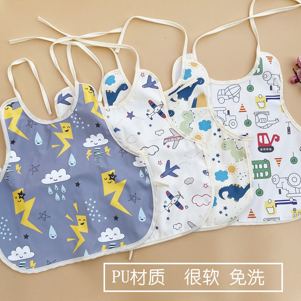 丹麦PU宝宝吃饭围兜小围嘴防水免洗夏季薄款无袖男女小孩卡通饭兜,婴童用品,小围嘴,淘宝优惠券,粉丝福利购,淘宝优惠卷