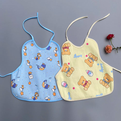 婴儿宝宝系带围嘴6至12个月1大号防水口水巾防脏吃饭男女背心围裙