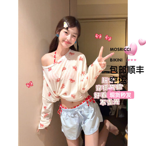 简约大牌少女比基尼套装
