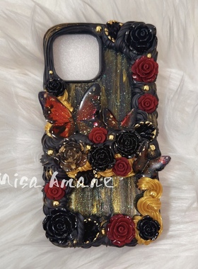 奶油胶手机壳成品自制原创复古个性适用于苹果14华为vivo小米oppo