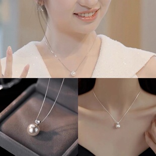 多多柯爱林同款仿珍珠项链女吊坠2025新款爆款颈链轻奢小众毛衣链