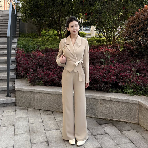 【精致翘楚】琳琳小个子御姐干练气质女装西装阔腿盐系轻熟两件套