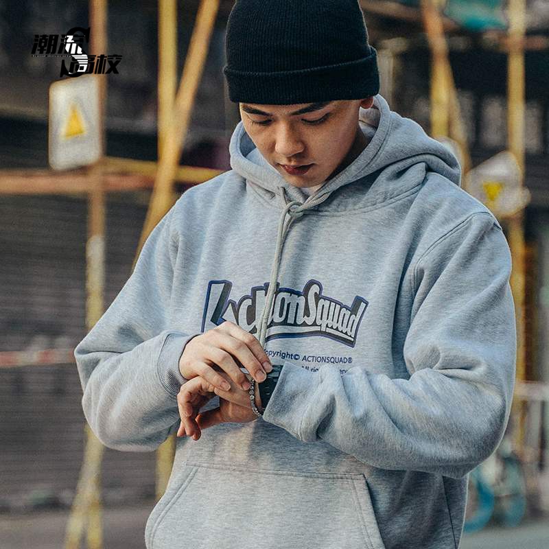 宽松帽衫美式潮流套头