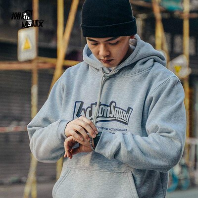 宽松帽衫美式潮流套头