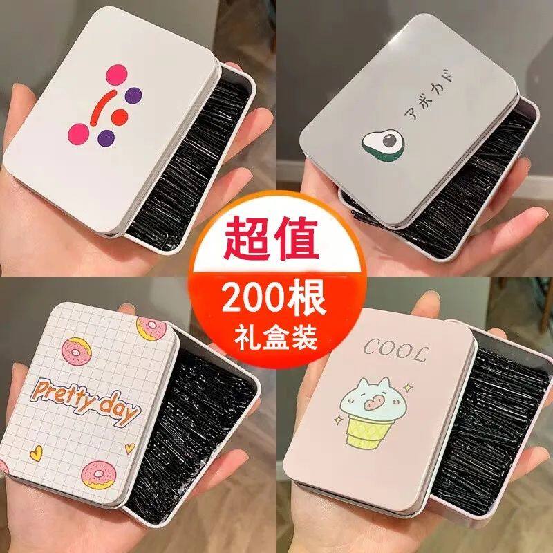 小黑盘发用的卡子掐子发卡碎发黑色一字头发专用夹子发拤发夹碎发