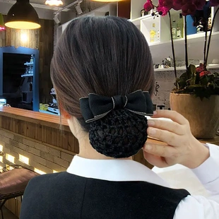 女士高级上班头花网兜法网空姐专用发网高端带酒店服务员餐饮前台