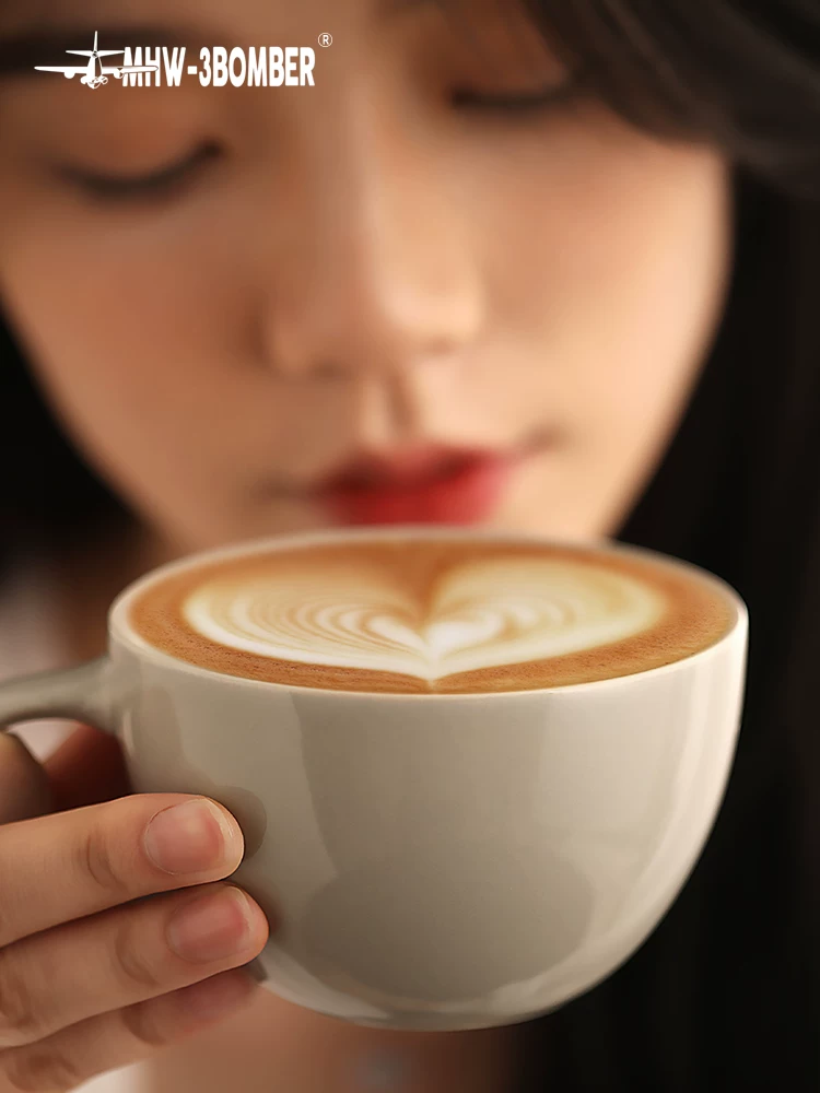 MHW-3BOMBER bombers coffee cup Mars Mars Cup ceramic cup with iron cup pull flower cup 300ml