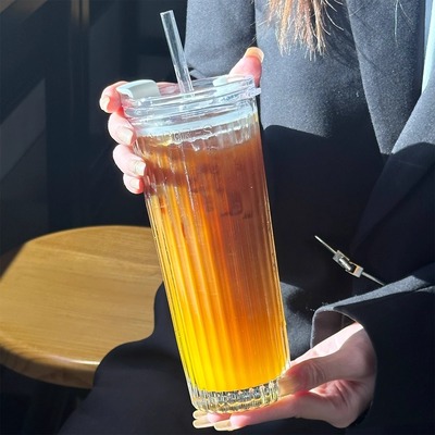 高颜值透明咖啡冰美式拿铁玻璃杯