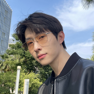 金属眉线半框个性 渐变茶色太阳镜男复古风海边女墨镜开车驾驶镜gm