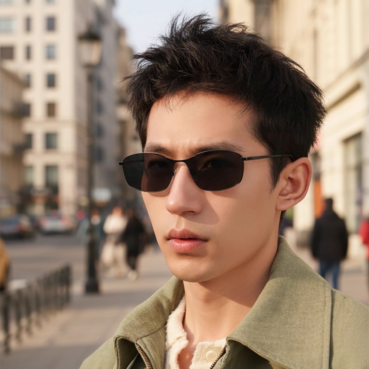 2026新款户外登山雪地长方形太阳镜男女偏光防晒墨镜复古开车专用