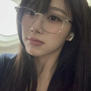 giselle吉赛尔同款 半框防蓝光眼镜男眼睛近视可配度数素颜度数女