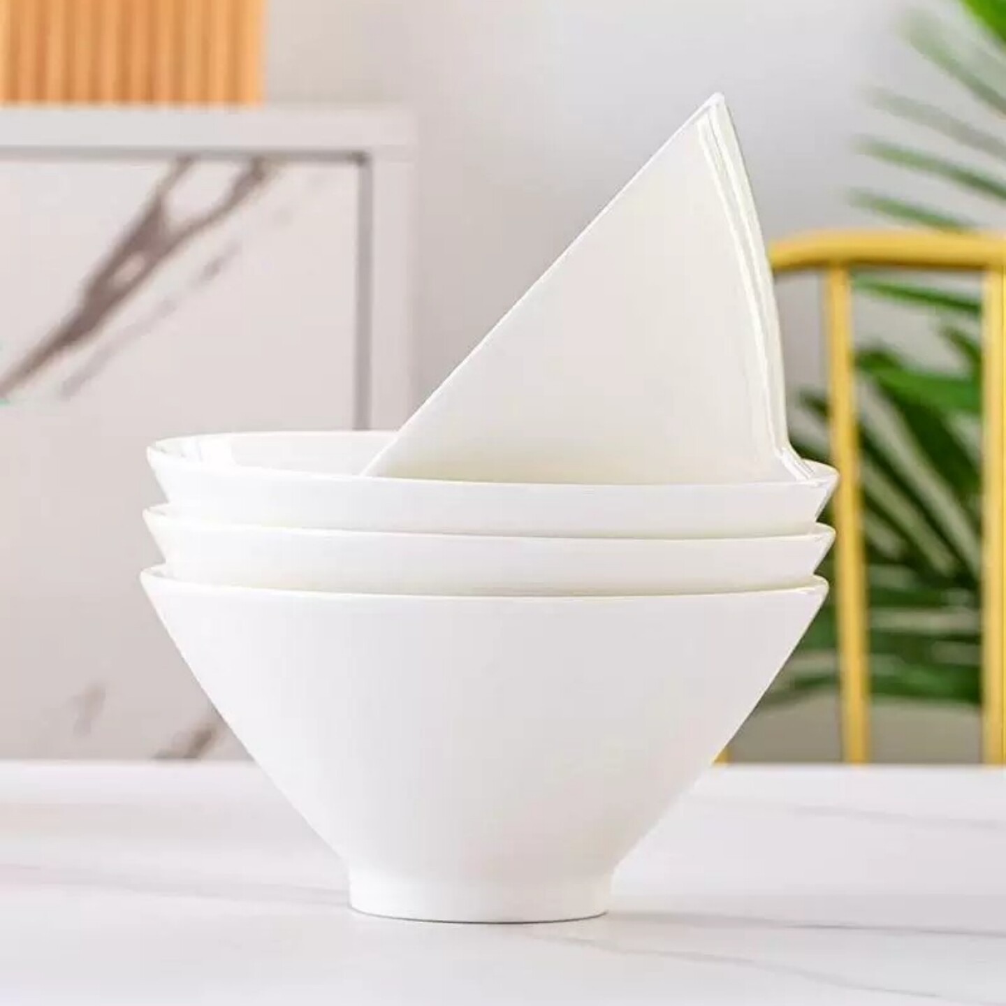 依山石坊一级品无铅骨瓷家用面碗