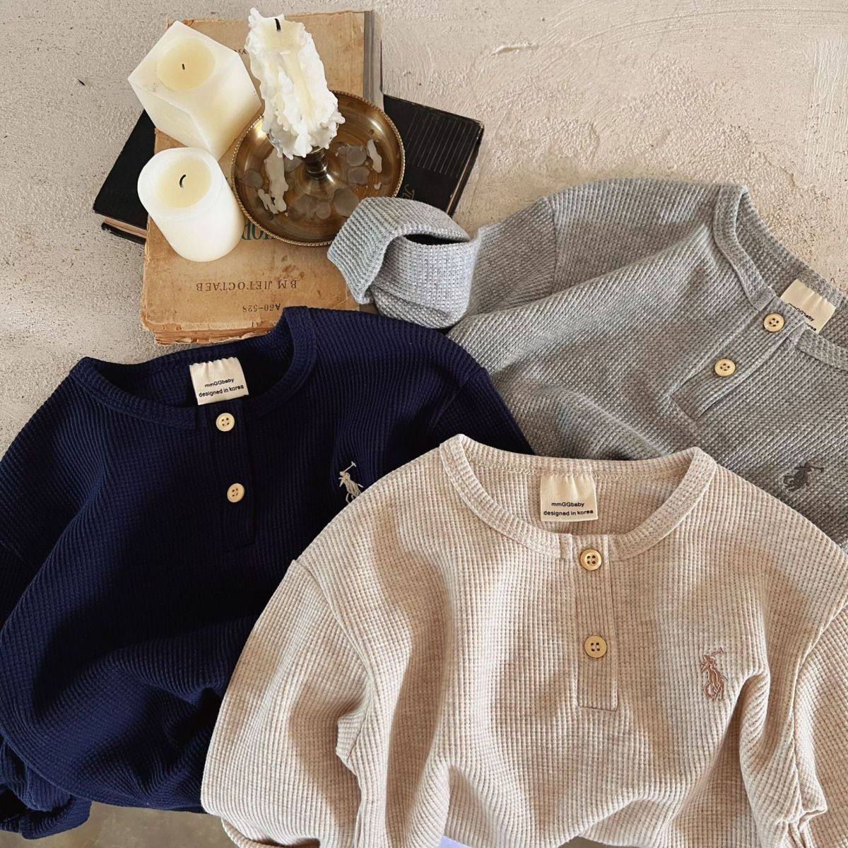 儿童长袖T恤春秋新款刺绣华夫格长袖男女宝宝韩版圆领潮牌打底衫,童装/婴儿装/亲子装,T恤,淘宝优惠券,粉丝福利购,淘宝优惠卷