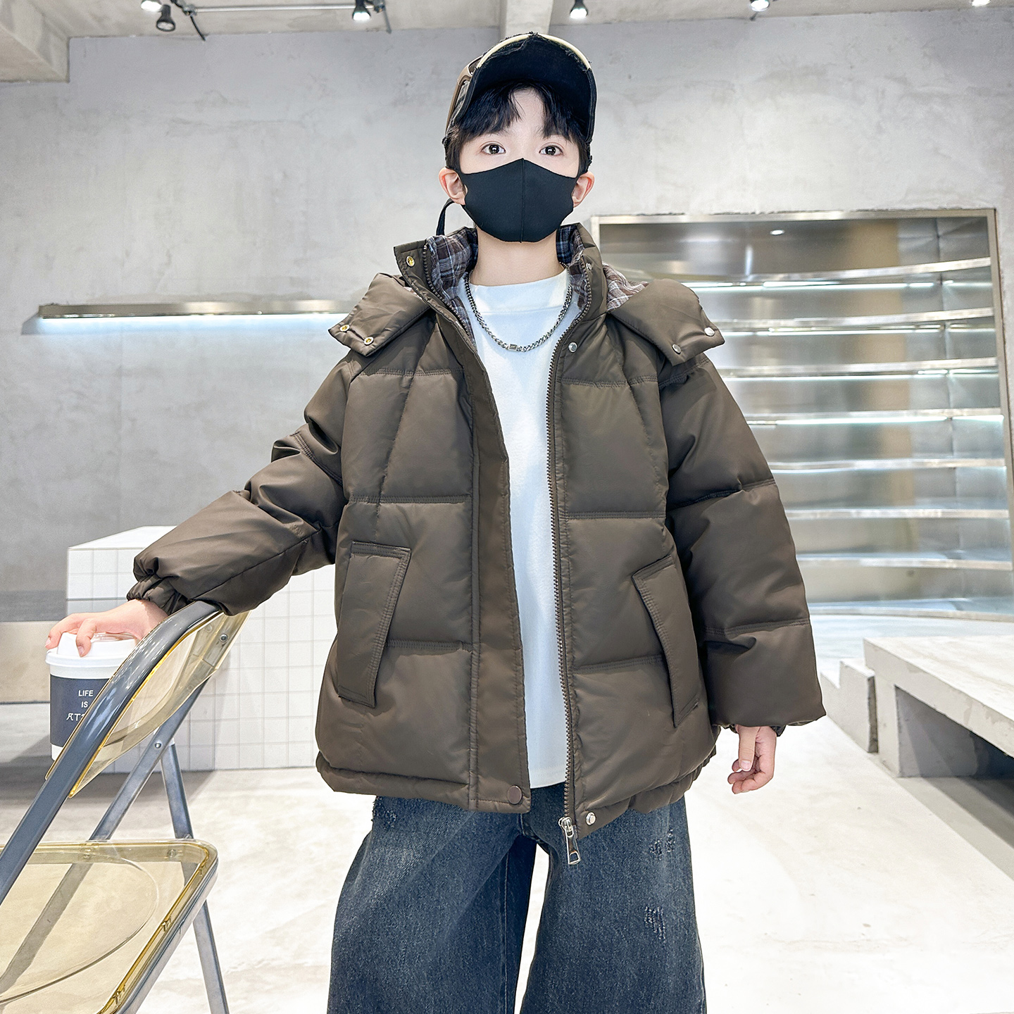 男童冬季羽绒服2025新款儿童大童男孩加厚中长款秋冬款冬装外套潮